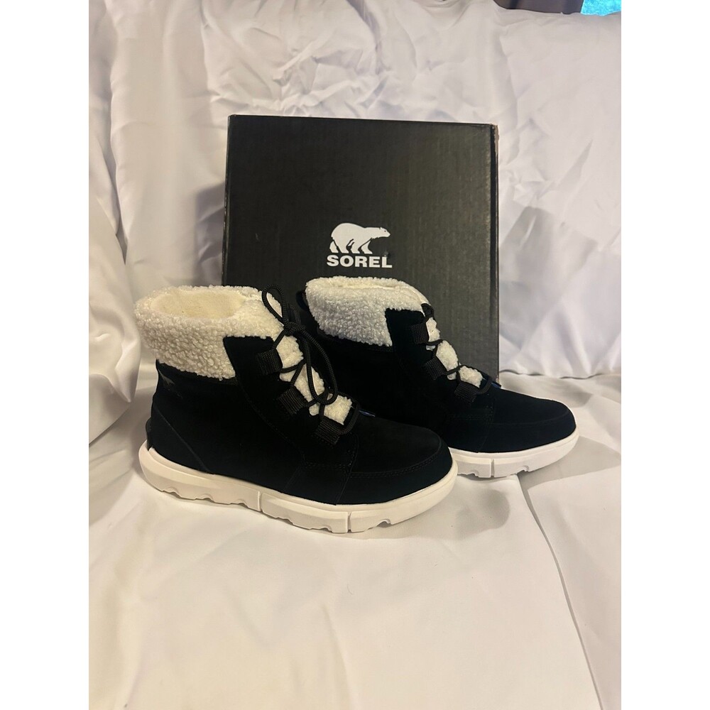 New Sorel Explorer ll Carnival Cozy Water Proof Boots Size 8.5 Black Seasalt